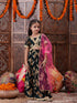 Pspeaches Girls Foil Printed Ready To Wear Lehenga Choli With Dupatta (L-BOTTLEGREENFOIL)