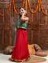 Pspeaches Girls Printed Shoulder Straps Ready to Wear Lehenga & Blouse With Dupatta (L-GREENBROCADE)
