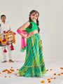 Girls Printed Ready To Wear Lehenga & Blouse With Dupatta (L-GREENMULTICRINKLE)