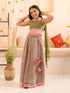 Girls Printed Ready to Wear Lehenga & Blouse With Dupatta (L-GREENPINK)