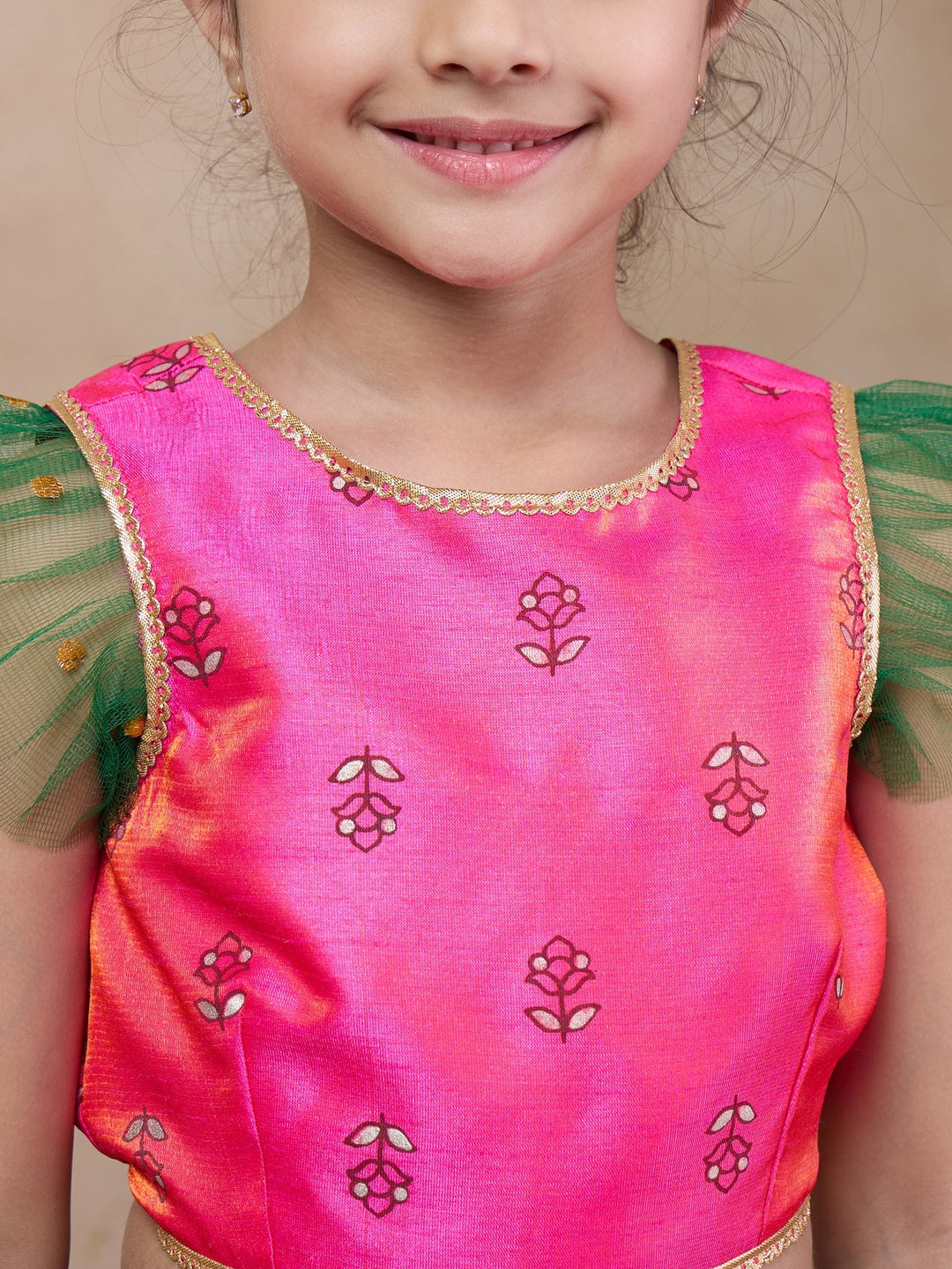 Girls Printed Ready To Wear Lehenga Blouse With Dupatta (L-GREENTIKLI)