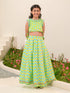 Girls Printed Ready to Wear Lehenga Choli (L-GREENZIGZAG)