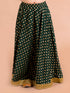 Girls Green & Gold-Toned Printed Ready to Wear Lehenga & Blouse With Dupatta (L-Greenbootifoil)