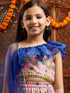 Pspeaches Girls Printed Ready to Wear Lehenga & Blouse With Dupatta (L-LTPURPLEFLORAL)