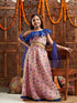 Pspeaches Girls Printed Ready to Wear Lehenga & Blouse With Dupatta (L-LTPURPLEFLORAL)
