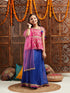 Pspeaches Girls Printed One Shoulder Ready to Wear Lehenga & Blouse With Dupatta (L-MAGENTAFOIL)