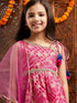 Pspeaches Girls Printed One Shoulder Ready to Wear Lehenga & Blouse With Dupatta (L-MAGENTAFOIL)