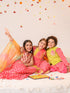 Girls Printed With Gotta Patti Ready to Wear Lehenga & Blouse With Dupatta (L-MAGENTAGREENFOIL)
