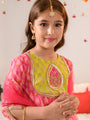 Girls Printed With Gotta Patti Ready to Wear Lehenga & Blouse With Dupatta (L-MAGENTAGREENFOIL)