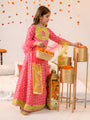Girls Printed With Gotta Patti Ready to Wear Lehenga & Blouse With Dupatta (L-MAGENTAGREENFOIL)