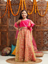 Pspeaches Girls Gotta Patti Ready to Wear Lehenga With Blouse & Dupatta (L-MAGENTAGREENGOTA)