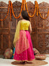 Pspeaches Girls Woven Design Ready to Wear Lehenga With Blouse & Dupatta (L-MAGENTAMIRROR)