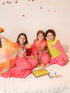 Girls Embellished Mirror Work Ready to Wear Lehenga Choli With Dupatta (L-MAGENTAOFFWHITE)