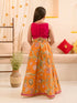 Girls Printed Ready To Wear Lehenga Choli With Dupatta (L-MAGENTASCHIFFLY)