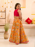 Girls Printed Ready To Wear Lehenga Choli With Dupatta (L-MAGENTASCHIFFLY)