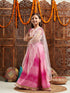 Pspeaches Girls Woven Design Flutter Sleeves Ready to Wear Lehenga & Blouse With Dupatta (L-MAGENTASHADED)