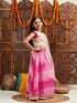 Pspeaches Girls Woven Design Flutter Sleeves Ready to Wear Lehenga & Blouse With Dupatta (L-MAGENTASHADED)