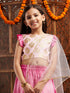 Pspeaches Girls Woven Design Flutter Sleeves Ready to Wear Lehenga & Blouse With Dupatta (L-MAGENTASHADED)