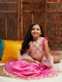 Pspeaches Girls Woven Design Flutter Sleeves Ready to Wear Lehenga & Blouse With Dupatta (L-MAGENTASHADED)