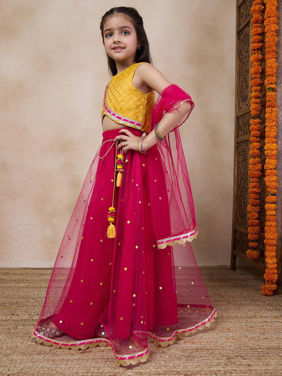 Girls Ready To Wear Lehenga Blouse With Dupatta (L-MAGENTATIKLI)