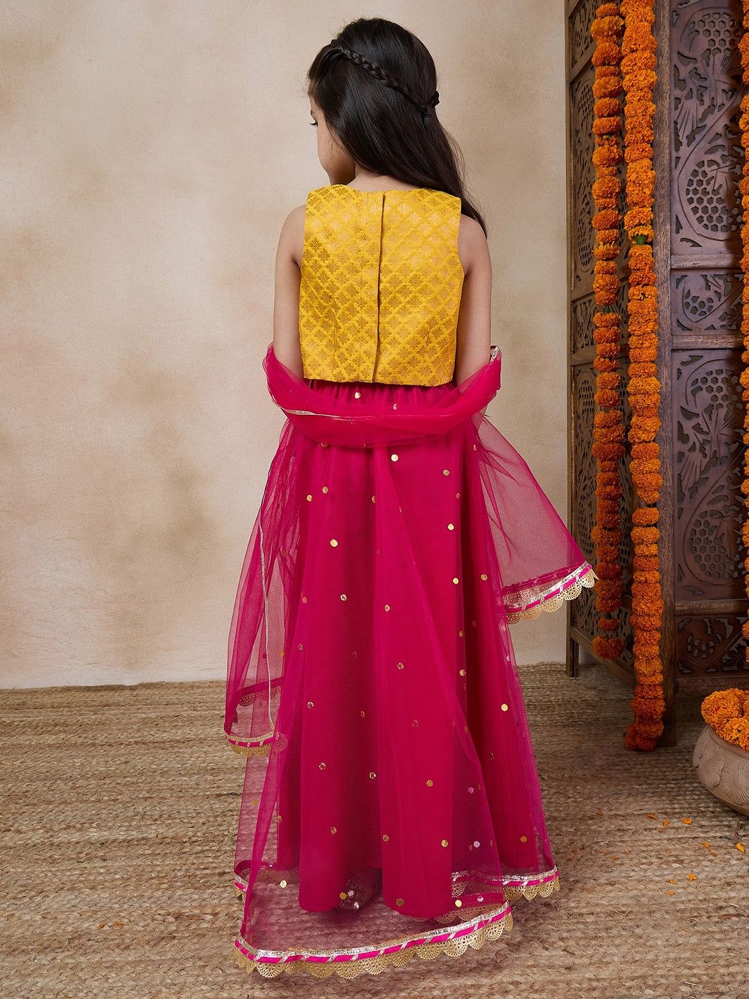 Girls Ready To Wear Lehenga Blouse With Dupatta (L-MAGENTATIKLI)