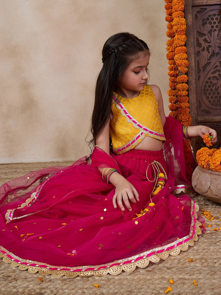 Girls Ready To Wear Lehenga Blouse With Dupatta (L-MAGENTATIKLI)