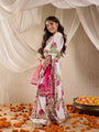 Pspeaches Girls Cotton 3/4th Sleeves Round Neck Gota Pati Embellished Lehenga Choli Set with Dupatta for Girls (L-MAGJAALBOOTA)