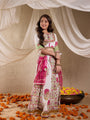 Pspeaches Girls Cotton 3/4th Sleeves Round Neck Gota Pati Embellished Lehenga Choli Set with Dupatta for Girls (L-MAGJAALBOOTA)