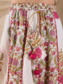 Pspeaches Girls Cotton 3/4th Sleeves Round Neck Gota Pati Embellished Lehenga Choli Set with Dupatta for Girls (L-MAGJAALBOOTA)