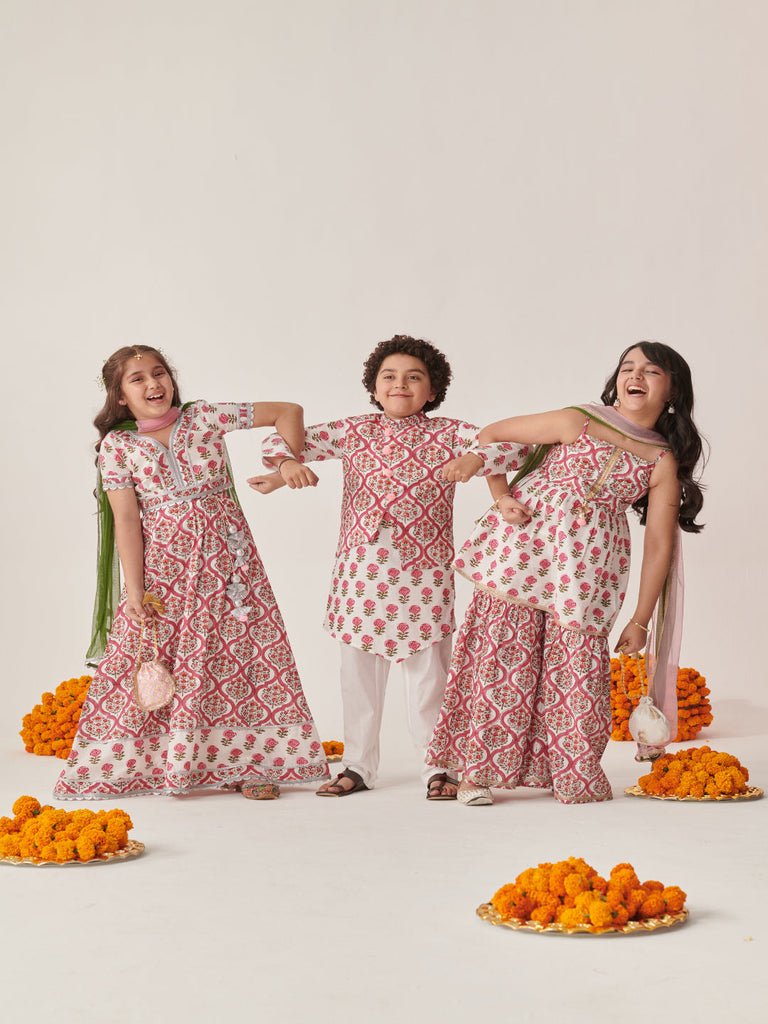 Girls Printed Ready To Wear Lehenga Blouse With Dupatta (L-MGBOOTIJAAL)