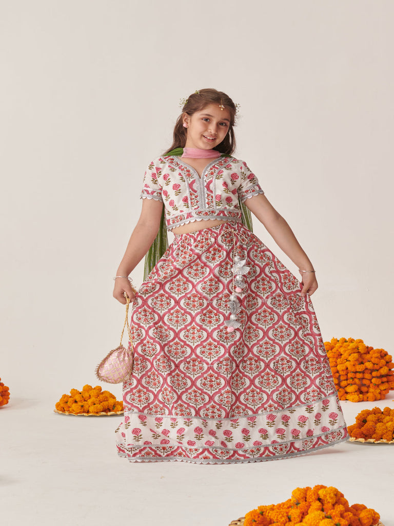 Girls Printed Ready To Wear Lehenga Blouse With Dupatta (L-MGBOOTIJAAL)