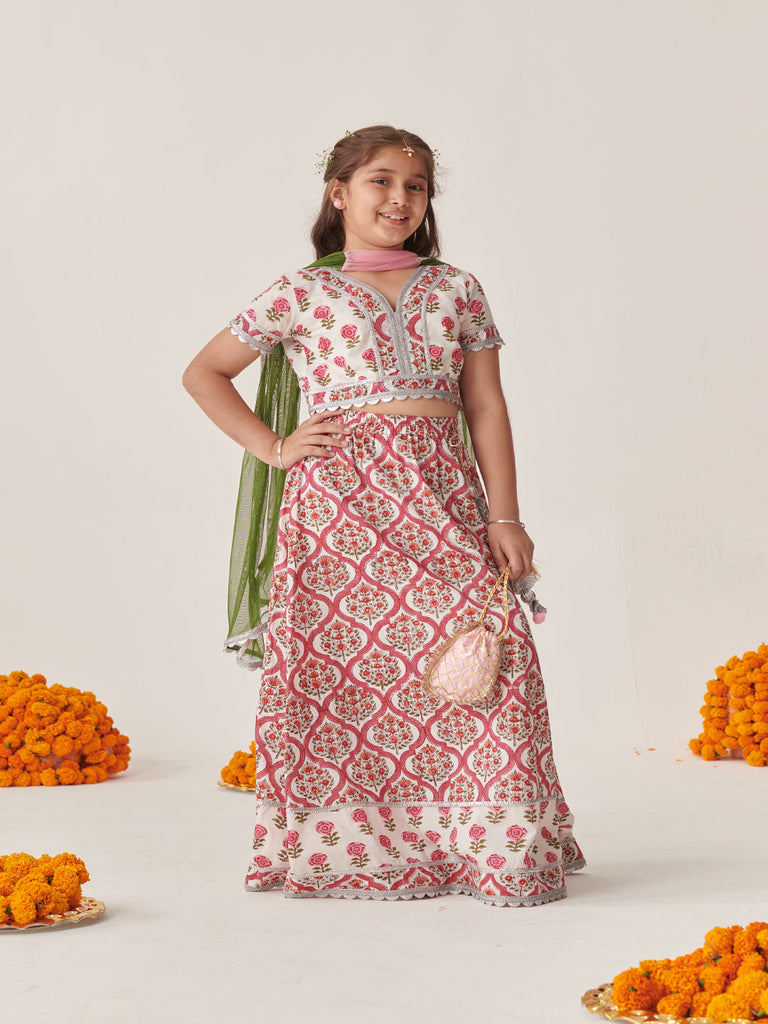 Girls Printed Ready To Wear Lehenga Blouse With Dupatta (L-MGBOOTIJAAL)