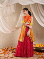 Girls Printed Ready To Wear Lehenga Blouse With Dupatta (L-MGCRINKLEBANDHNI)