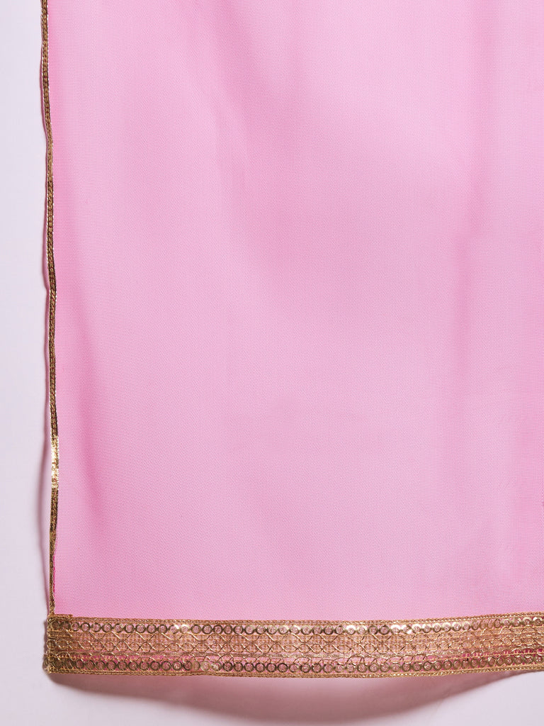 Girls Printed Ready To Wear Lehenga Blouse With Dupatta (L-MGORGANZAPANEL)