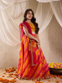 Pspeaches Girls Cotton Blend Sleeveless Round Neck Gota Pati Embellished Lehenga Choli Set with Dupatta for Girls (L-MULTIKOTAFOIL)