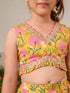 Girls Printed Sequinned Ready to Wear Lehenga Choli With Dupatta (L-MUSTARDPINKFLOWER)