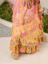 Girls Printed Sequinned Ready to Wear Lehenga Choli With Dupatta (L-MUSTARDPINKFLOWER)