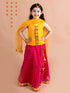 Girls Magenta & Yellow Embroidered Ready to Wear Lehenga & Blouse With Dupatta (L-Magentapatra)