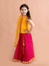 Girls Magenta & Yellow Embroidered Ready to Wear Lehenga & Blouse With Dupatta (L-Magentapatra)