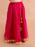 Girls Magenta & Yellow Embroidered Ready to Wear Lehenga & Blouse With Dupatta (L-Magentapatra)