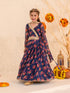 Girls Printed Ready to Wear Lehenga & Blouse With Dupatta (L-NAVYMULTI)