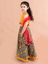 Girls Navy Blue & Yellow Cotton Ready to Wear Lehenga & Blouse With Dupatta (L-Navyjaal)