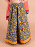 Girls Navy Blue & Yellow Cotton Ready to Wear Lehenga & Blouse With Dupatta (L-Navyjaal)
