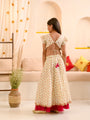 Girls Embroidered Thread Work Ready to Wear Lehenga & Blouse With Dupatta (L-OFFWHITEPINKSCHIFFLY)