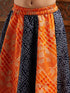Pspeaches Girls Printed Sleeveless Ready to Wear Lehenga & Blouse With Dupatta (L-ORANGEBLUEBANDHNI)