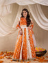 Girls Printed Ready To Wear Lehenga & Blouse With Dupatta (L-ORANGEBROCADE)