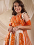 Girls Printed Ready To Wear Lehenga & Blouse With Dupatta (L-ORANGEBROCADE)