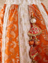 Girls Printed Ready To Wear Lehenga & Blouse With Dupatta (L-ORANGEBROCADE)