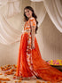 Girls Printed Ready To Wear Lehenga Blouse With Dupatta (L-ORANGEFLORAL)
