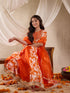 Girls Printed Ready To Wear Lehenga Blouse With Dupatta (L-ORANGEFLORAL)